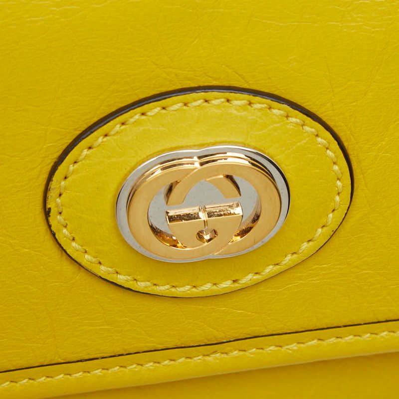 Gucci Interlocking Waist Bag / Yellow / Leather / — view 9
