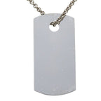 Hermes Dog Tag Necklace Silver Metal — view 3