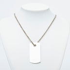 Hermes Dog Tag Necklace Silver Metal — view 6