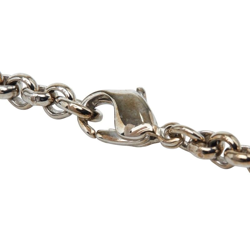 Hermes Dog Tag Necklace Silver Metal — view 5