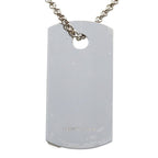 Hermes Dog Tag Necklace Silver Metal — view 2