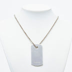 Hermes Dog Tag Necklace Silver Metal — view 7
