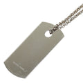 Hermes Dog Tag Necklace Silver Metal