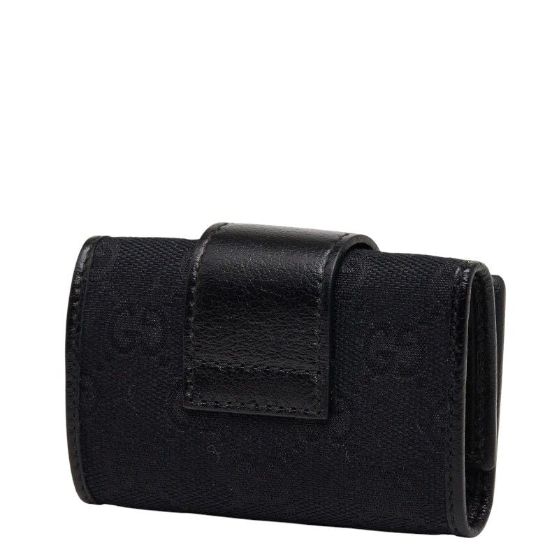 Gucci GG Canvas Logo Plate Key Case Black 1- Key Holder — view 2