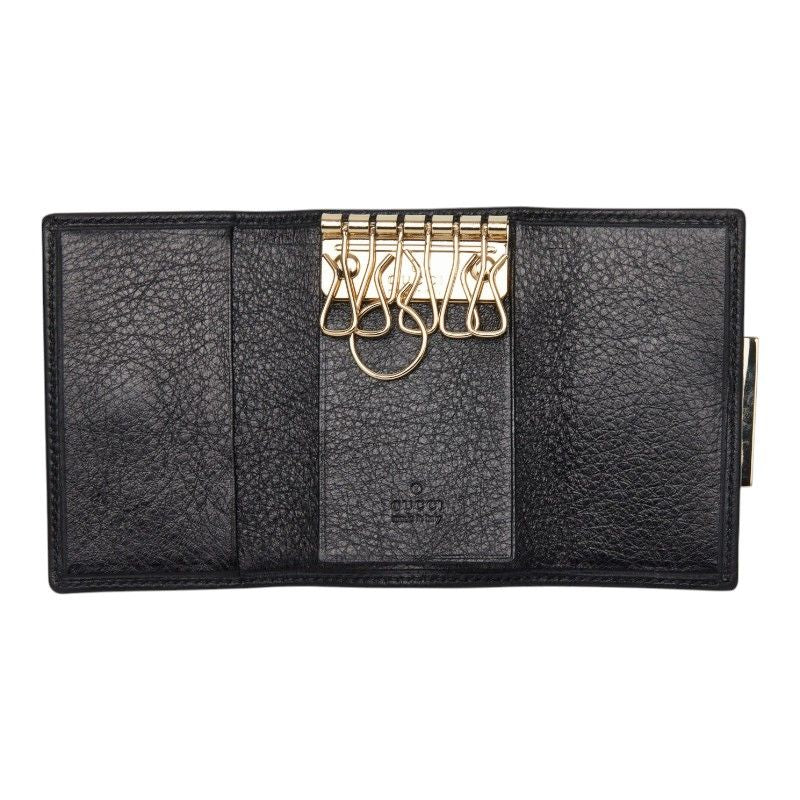 Gucci GG Canvas Logo Plate Key Case Black 1- Key Holder — view 6