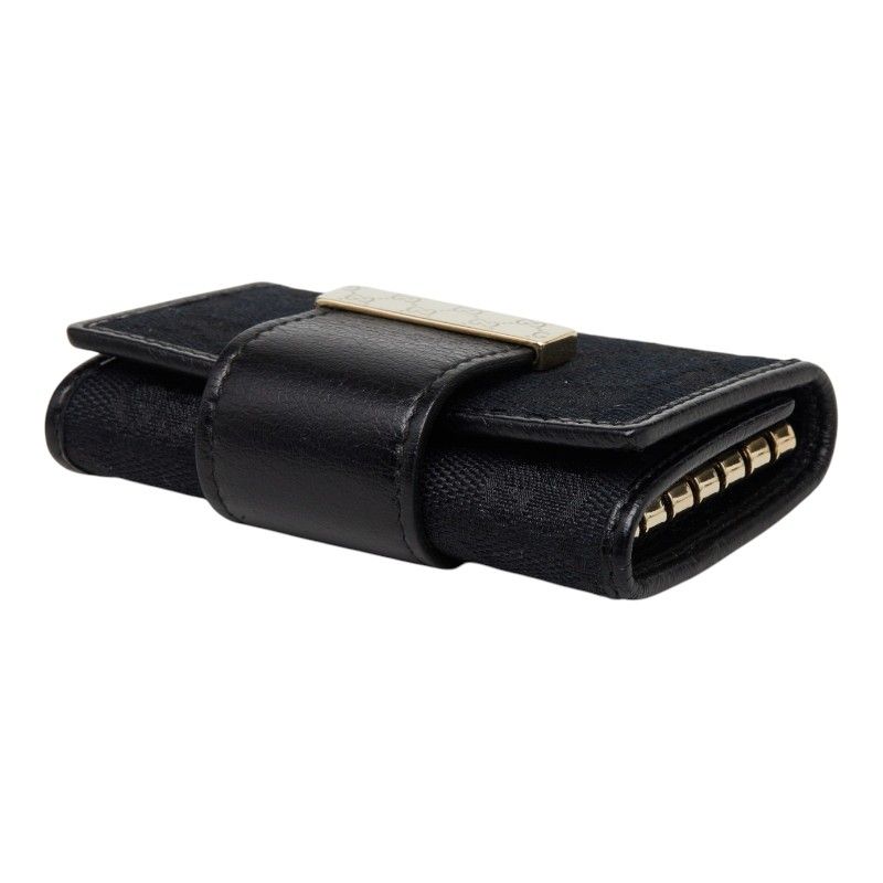 Gucci GG Canvas Logo Plate Key Case Black 1- Key Holder — view 5