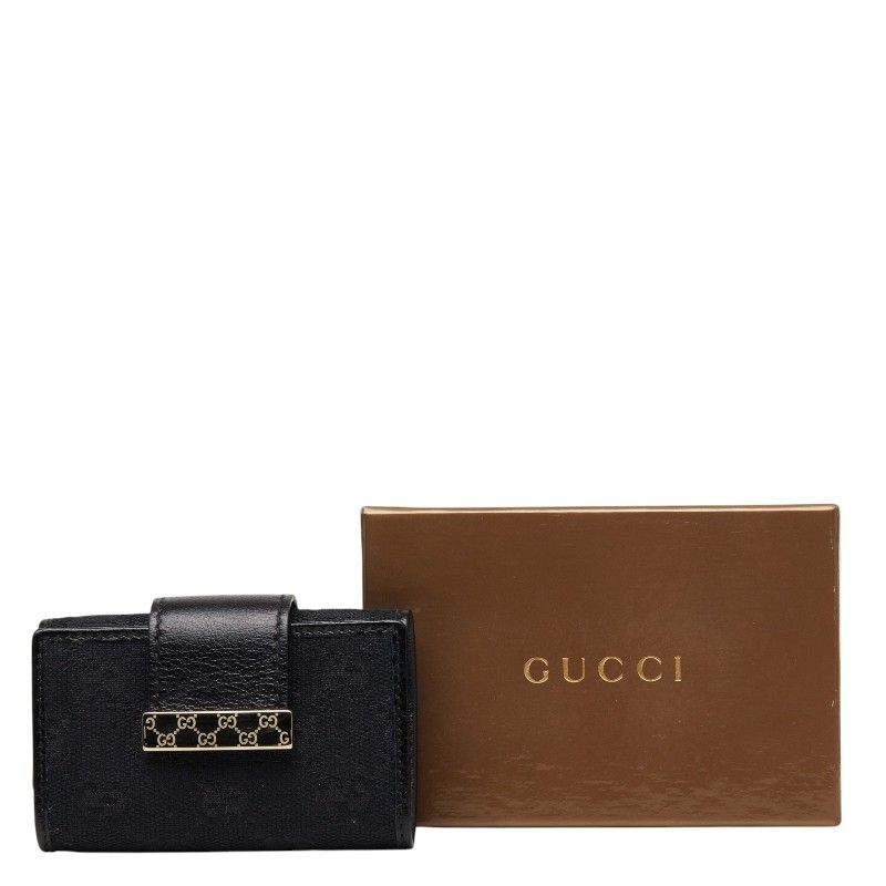 Gucci GG Canvas Logo Plate Key Case Black 1- Key Holder — view 9