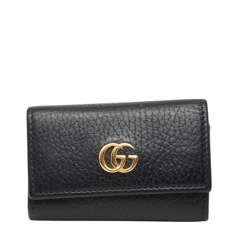 Gucci Double Key Case Black Leather 1- Key Holder