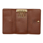 Louis Vuitton Monogram Multicles 4 Key Case Brown Leather 1- Key Holder — view 6