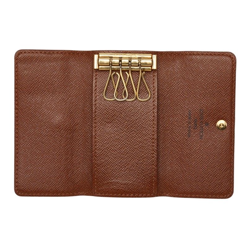 Louis Vuitton Monogram Multicles 4 Key Case Brown Leather 1- Key Holder — view 6