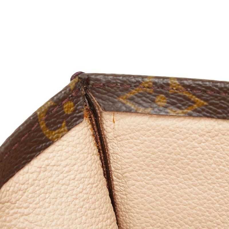 Louis Vuitton Monogram Sac Plat Tote Brown Leather — view 8