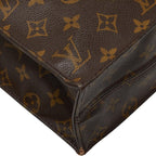 Louis Vuitton Monogram Sac Plat Tote Brown Leather — view 7