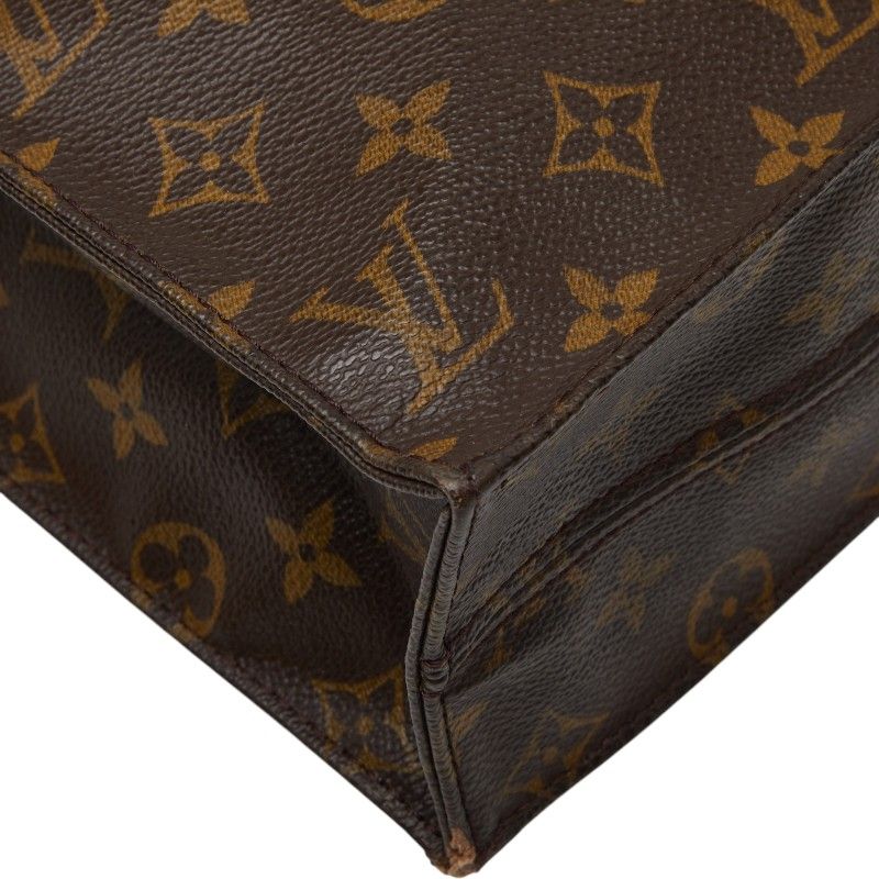 Louis Vuitton Monogram Sac Plat Tote Brown Leather — view 7