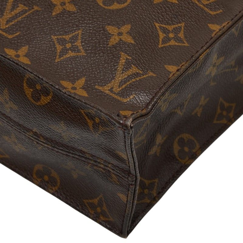 Louis Vuitton Monogram Sac Plat Tote Brown Leather — view 6