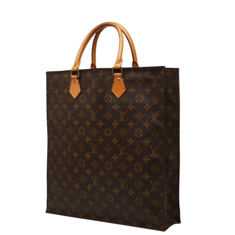 Louis Vuitton Monogram Sac Plat Tote Brown Leather — view 2