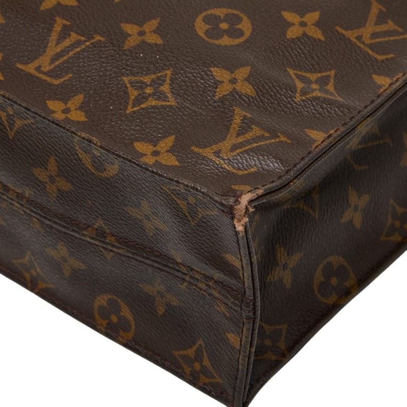 Louis Vuitton Monogram Sac Plat Tote Brown Leather — view 4
