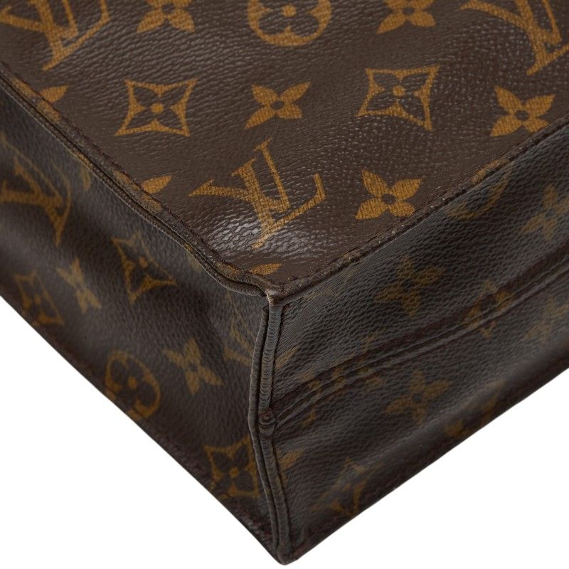 Louis Vuitton Monogram Sac Plat Tote Brown Leather — view 5