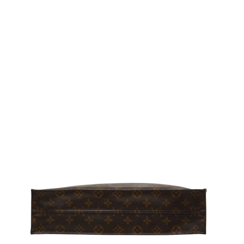 Louis Vuitton Monogram Sac Plat Tote Brown Leather — view 3