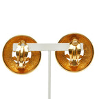 Chanel CC Logo Round Earrings Gold Plated — view 3