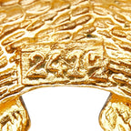 Chanel CC Logo Round Earrings Gold Plated — view 4