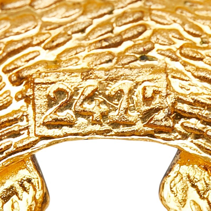 Chanel CC Logo Round Earrings Gold Plated — view 4