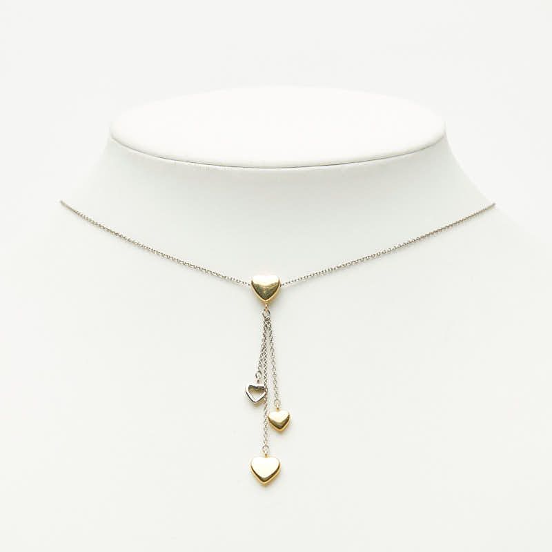Tiffany & Co Multi Heart Drop Necklace 18k Yellow Gold 18k White — view 9