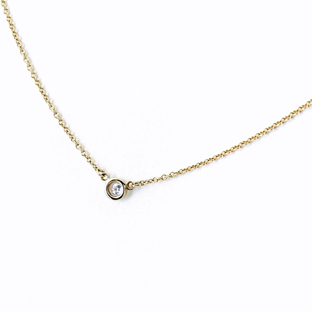 Tiffany & Co by the Yard Necklace YG Yellow Gold Pendant Diamond Elsa Peretti