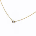Tiffany & Co by the Yard Necklace YG Yellow Gold Pendant Diamond Elsa Peretti