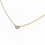 Tiffany & Co by the Yard Necklace YG Yellow Gold Pendant Diamond Elsa Peretti