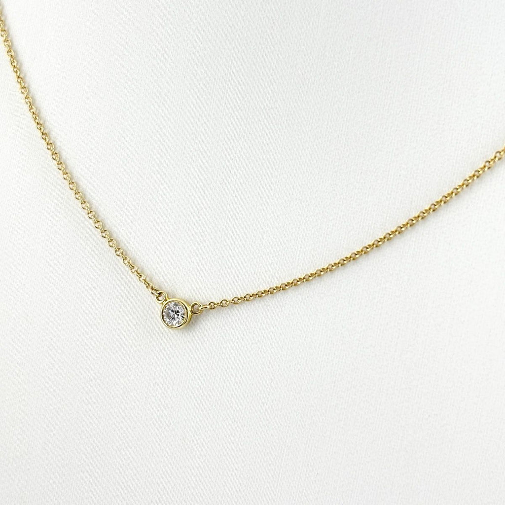 Tiffany & Co by the Yard Necklace YG Yellow Gold Pendant Diamond Elsa Peretti — view 3