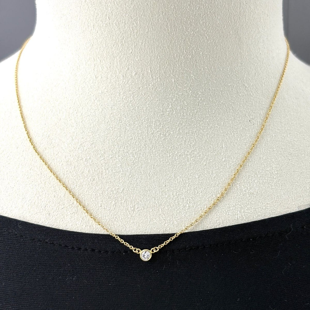 Tiffany & Co by the Yard Necklace YG Yellow Gold Pendant Diamond Elsa Peretti — view 4