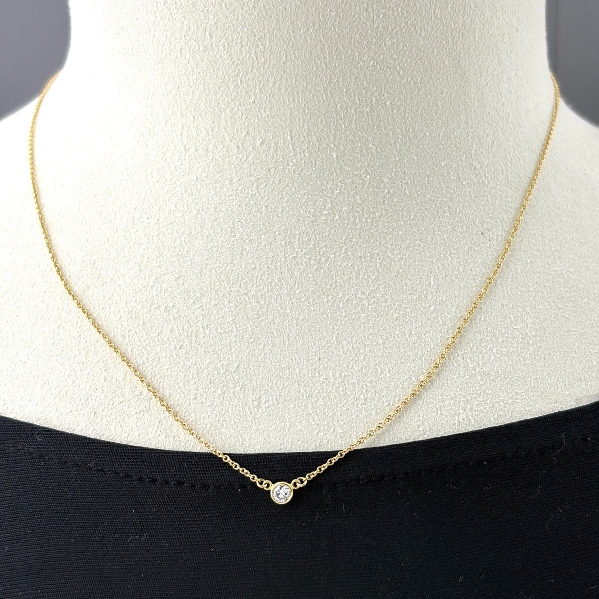 Tiffany & Co by the Yard Necklace YG Yellow Gold Pendant Diamond Elsa Peretti — view 4