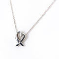 Tiffany & Co Loving Heart Diamond Necklace Silver Pendant Pave
