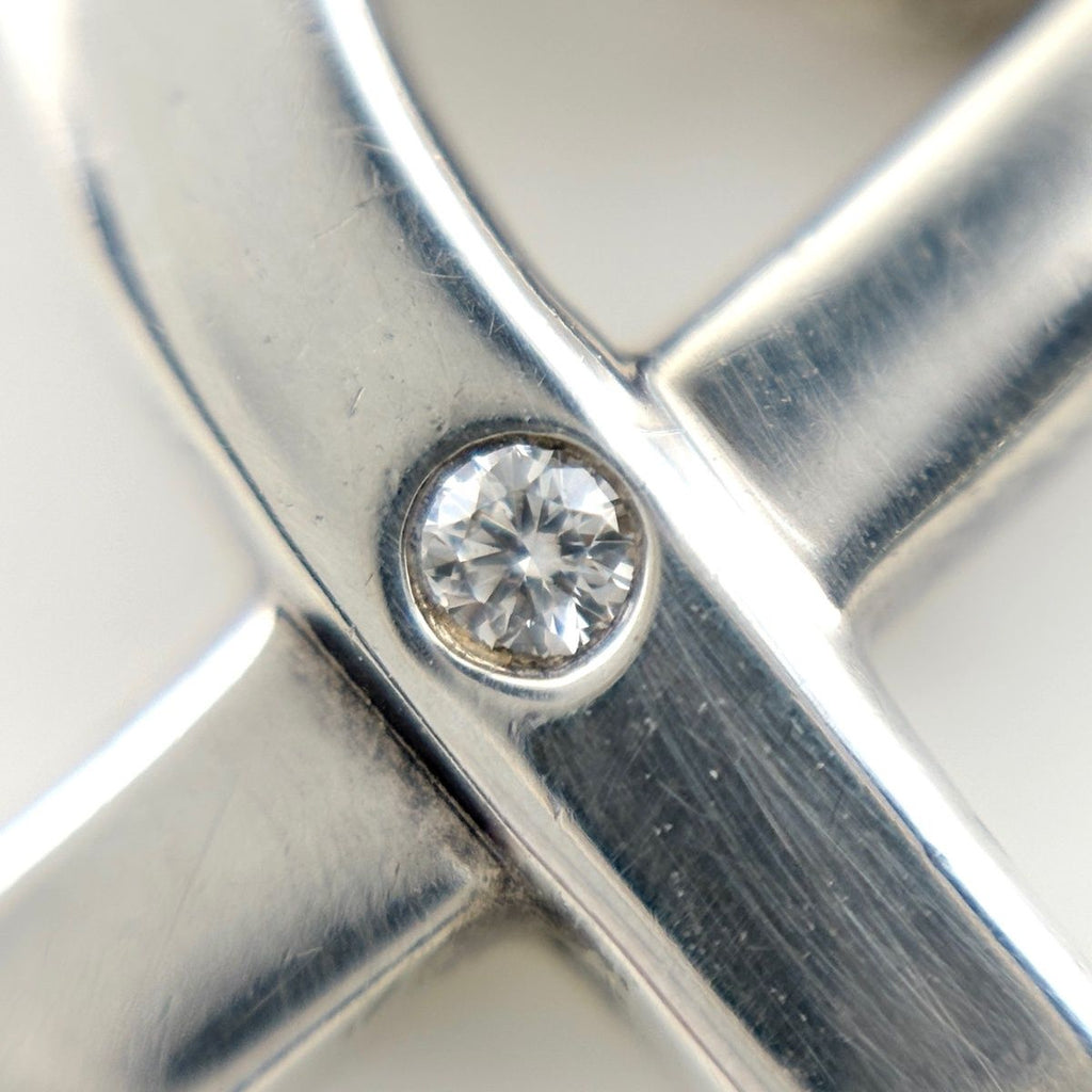 Tiffany & Co Loving Heart Diamond Necklace Silver Pendant Pave — view 2
