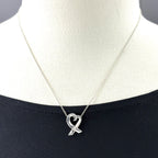 Tiffany & Co Loving Heart Diamond Necklace Silver Pendant Pave — view 4