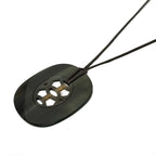 Hermes Necklace Lift GM Black Dark Brown Khaki