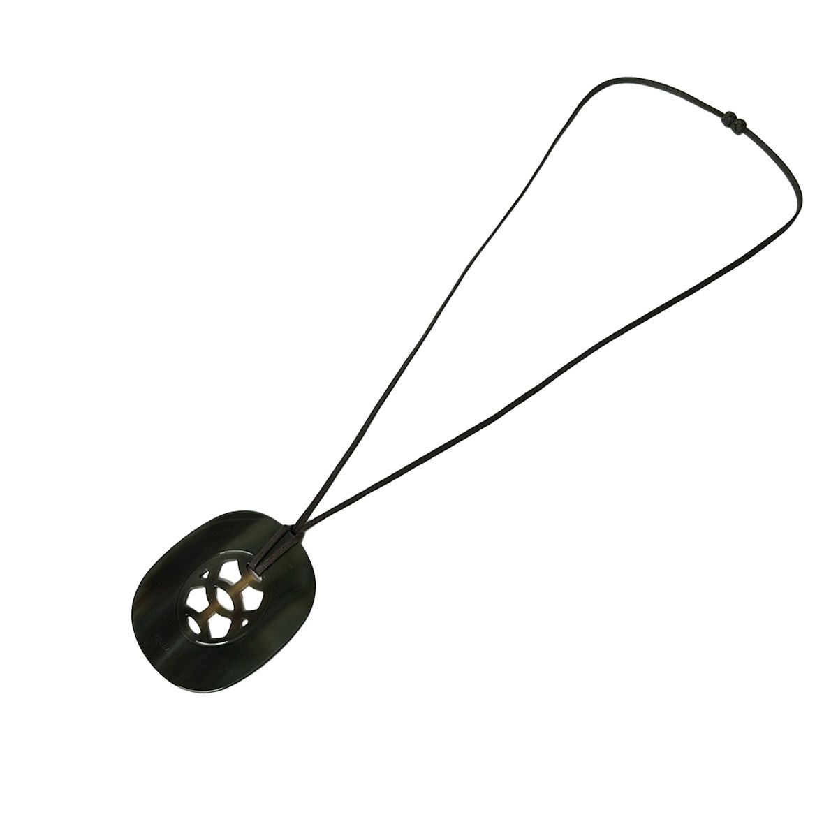 Hermes Necklace Lift GM Black Dark Brown Khaki — view 2