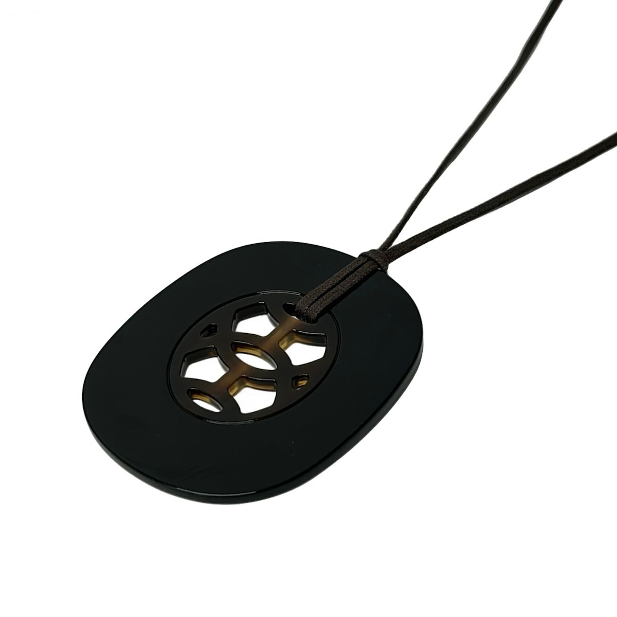 Hermes Necklace Lift GM Black Dark Brown Khaki — view 3