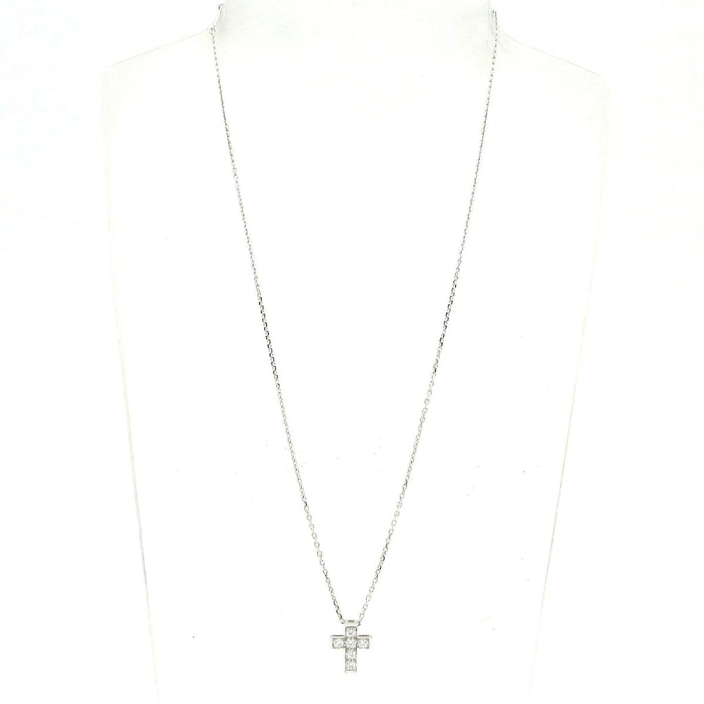 Van Cleef & Arpels Necklace Croix Cross 18k White Gold Diamond — view 2
