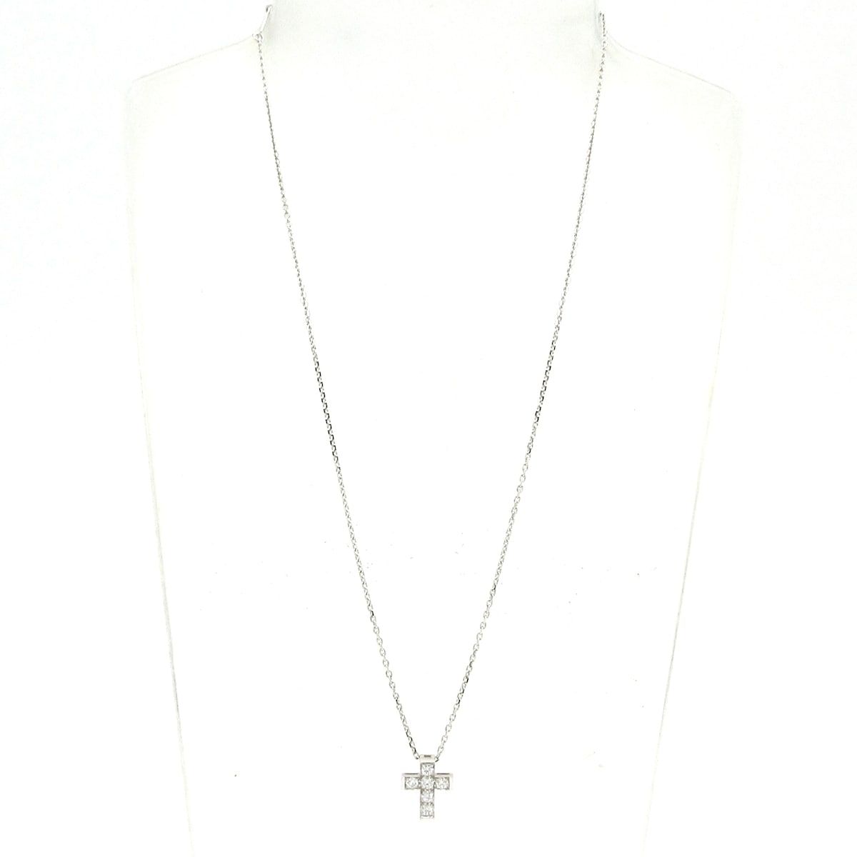 Van Cleef & Arpels Necklace Croix Cross 18k White Gold Diamond — view 2