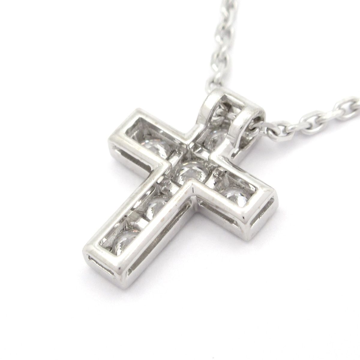 Van Cleef & Arpels Necklace Croix Cross 18k White Gold Diamond — view 3
