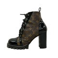 Louis Vuitton Short Boots 40 Star Trail Line Black Monogram Canvas Leather