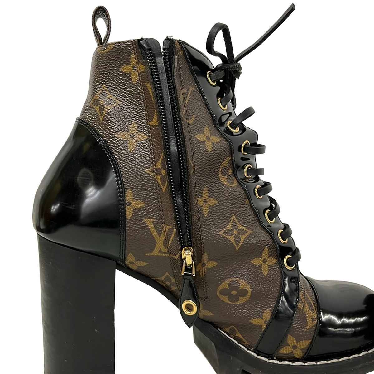 Louis Vuitton Short Boots 40 Star Trail Line Black Monogram Canvas Leather — view 5