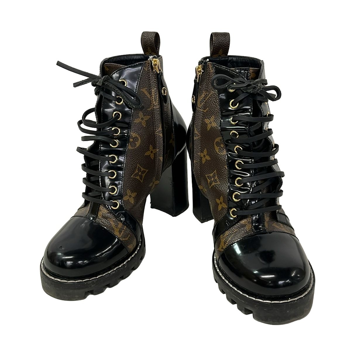 Louis Vuitton Short Boots 40 Star Trail Line Black Monogram Canvas Leather — view 2