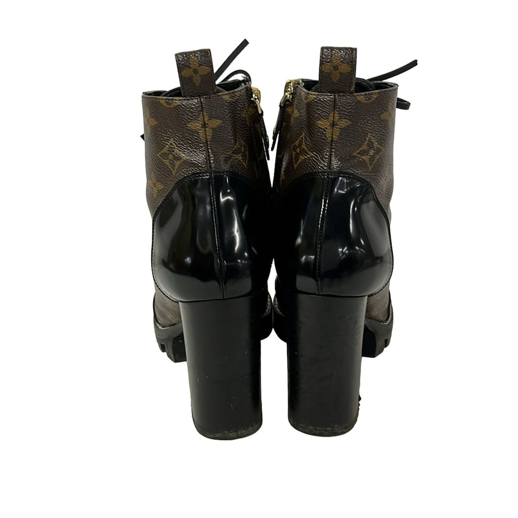 Louis Vuitton Short Boots 40 Star Trail Line Black Monogram Canvas Leather — view 3
