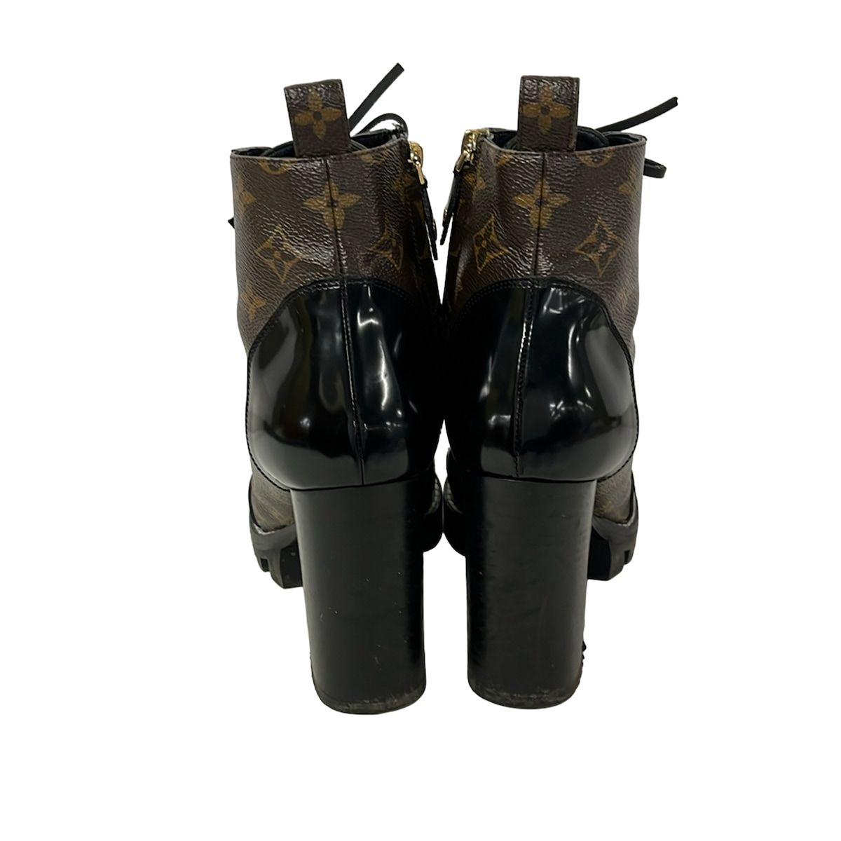 Louis Vuitton Short Boots 40 Star Trail Line Black Monogram Canvas Leather — view 3