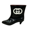 Gucci Rain Boots 38 Black White Interlocking