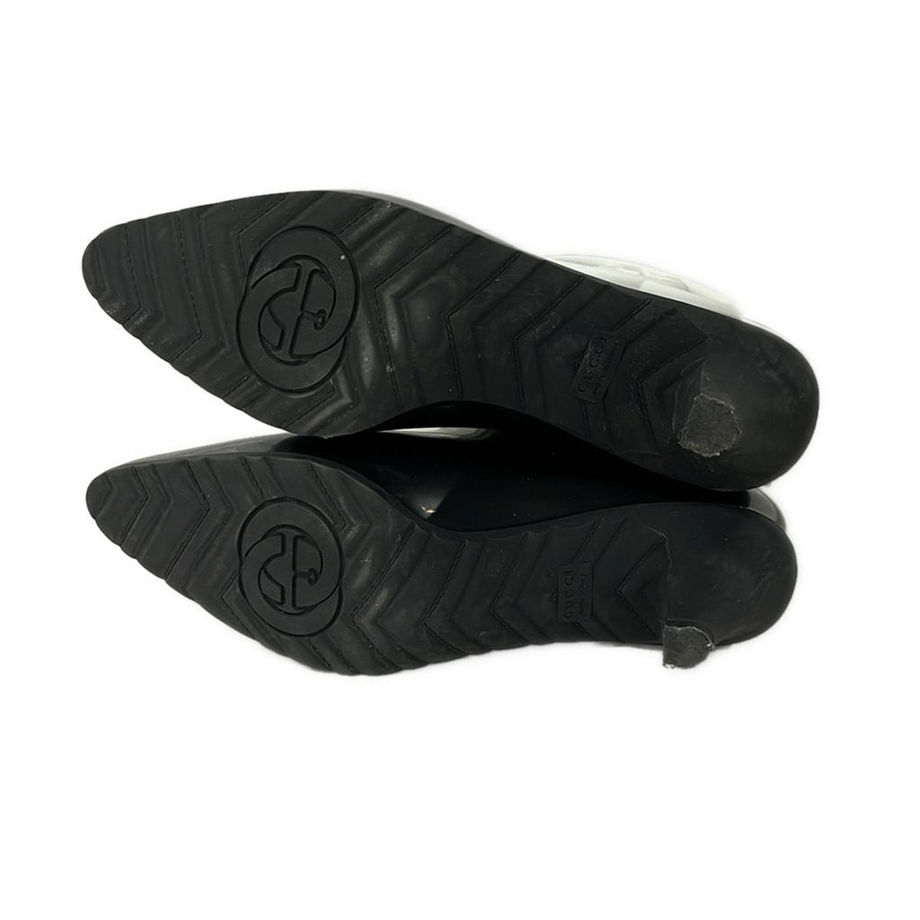 Gucci Rain Boots 38 Black White Interlocking — view 4