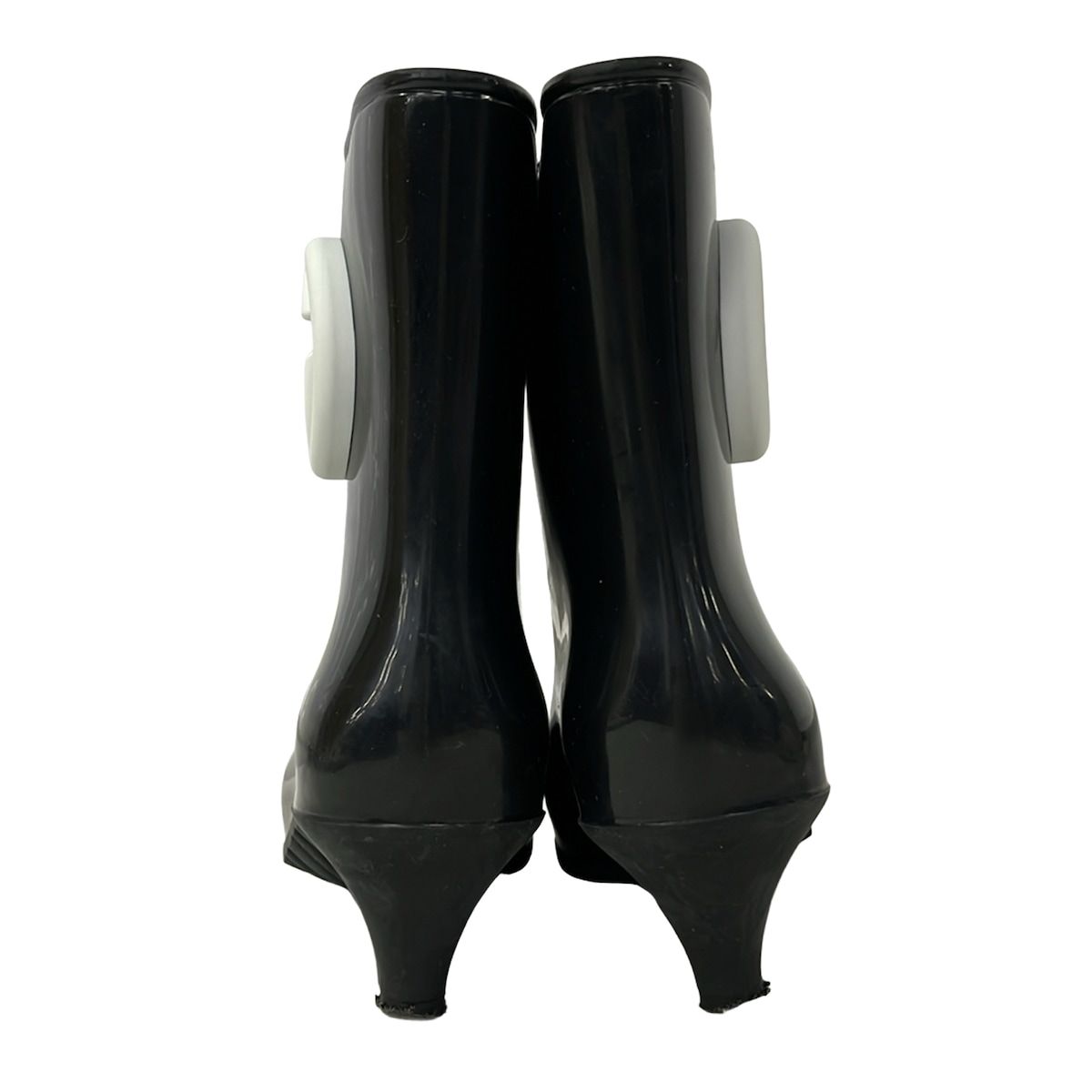 Gucci Rain Boots 38 Black White Interlocking — view 3