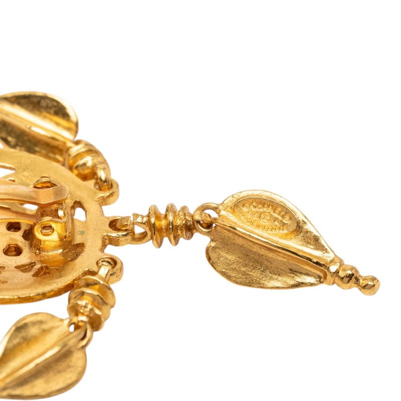 Chanel Vintage CC Logo Earrings Gold Plated — view 3